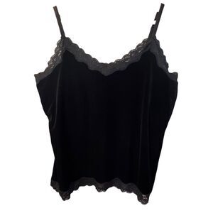 Coldwater Creek Womens Y2K Velvet Camisole Top Size M Fairy Grunge Dark Romantic
